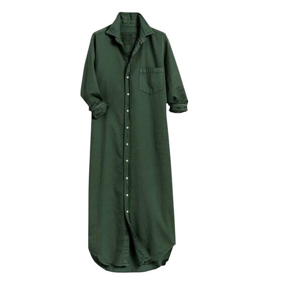 Frank & Eileen Famous Denim Rory Maxi Shirtdress In Vintage Green Size Small - Picture 3 of 14